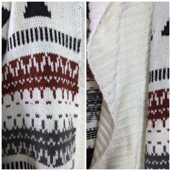 Divided Aztec Open Front Wool Blend Cardigan Sz M - Picture 5 of 7